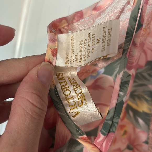 Victoria’s Secret Gold Label Pink and Green Floral Slip Dress - Picture 4 of 4